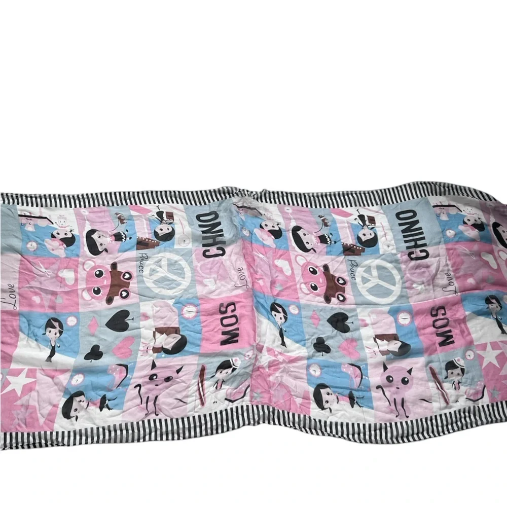 Moschino scarf wrap long rectangle Women's Pink Graphic Printed doll toy print